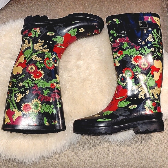 Sakroots floral faux fur lined rain boots - Picture 4 of 15